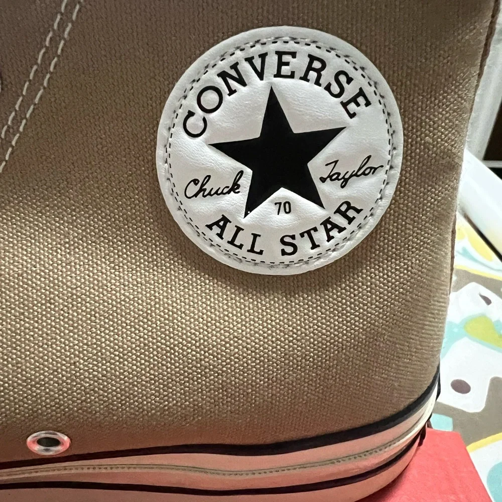 Converse Chuck Taylor All Star High Top Sneakers in Tan and Cream